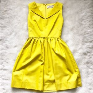 Lela Rose Yellow Sleeveless Cocktail Dress